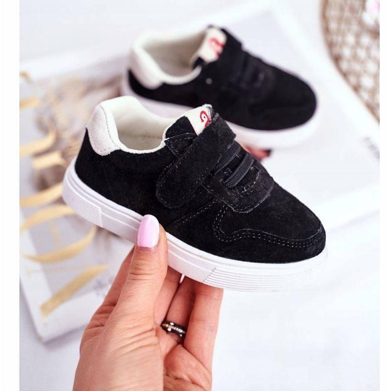 Apawwa Barnsneakers Mocka kardborre Svart Trelmo ['svart'] 1