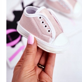 Apawwa Barns sneakers kardborreband med Brocade dop Pink Milley rosa 1