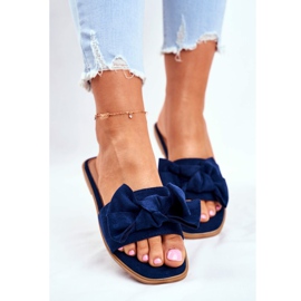 Malaysia tofflor för kvinnor med marinblå rosetter 2