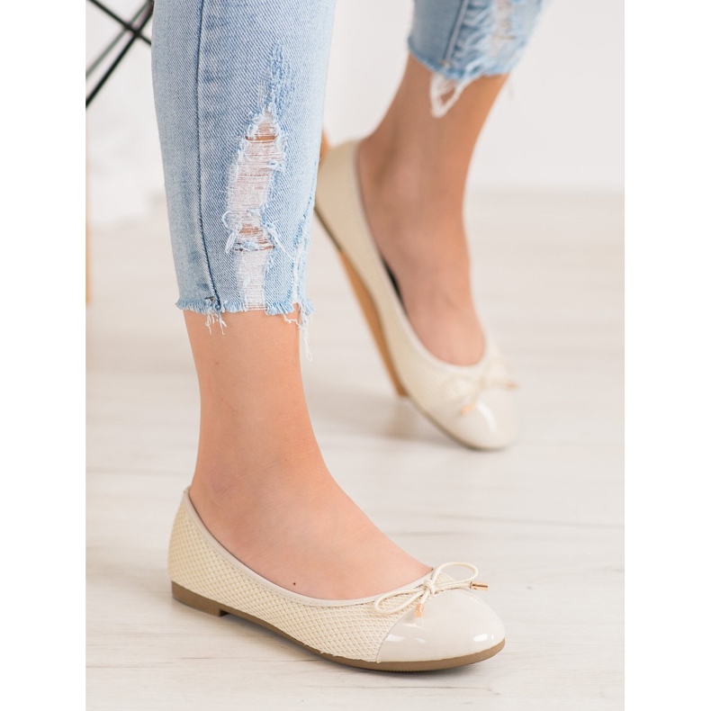 Diamantique Ballerinor med mesh brun 1