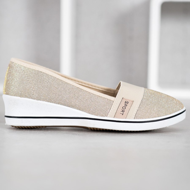 SDS Slip-on ballerinor med glitter gul 2