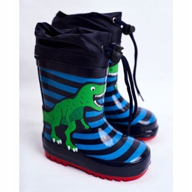 Apawwa Barns gummi galoscher Navy Blue Dinosaur Mordeso marinblå blå grön 1
