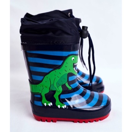 Apawwa Barns gummi galoscher Navy Blue Dinosaur Mordeso marinblå blå grön 2