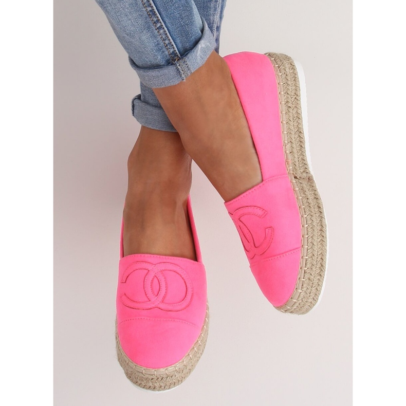 Neon espadriller T341P Fluorescerande rosa för kvinnor 1