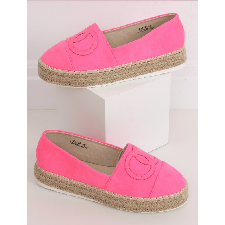 Neon espadriller T341P Fluorescerande rosa för kvinnor 2