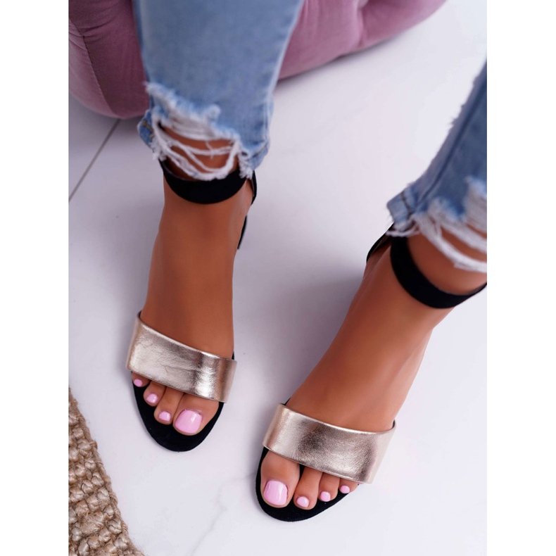 Dam Sandaler Maciejka Läder Mocka Svart 04141-25 / 00-5 gul 3