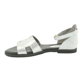 M.Daszyński Silver sandaler med häl Daszyński MR1848-17 svart grå 1