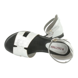 M.Daszyński Silver sandaler med häl Daszyński MR1848-17 svart grå 4