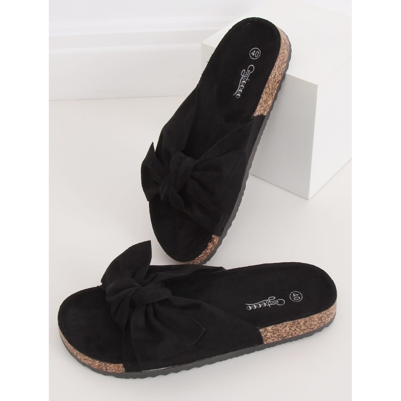 Svarta kork tofflor G-580 Svart 1