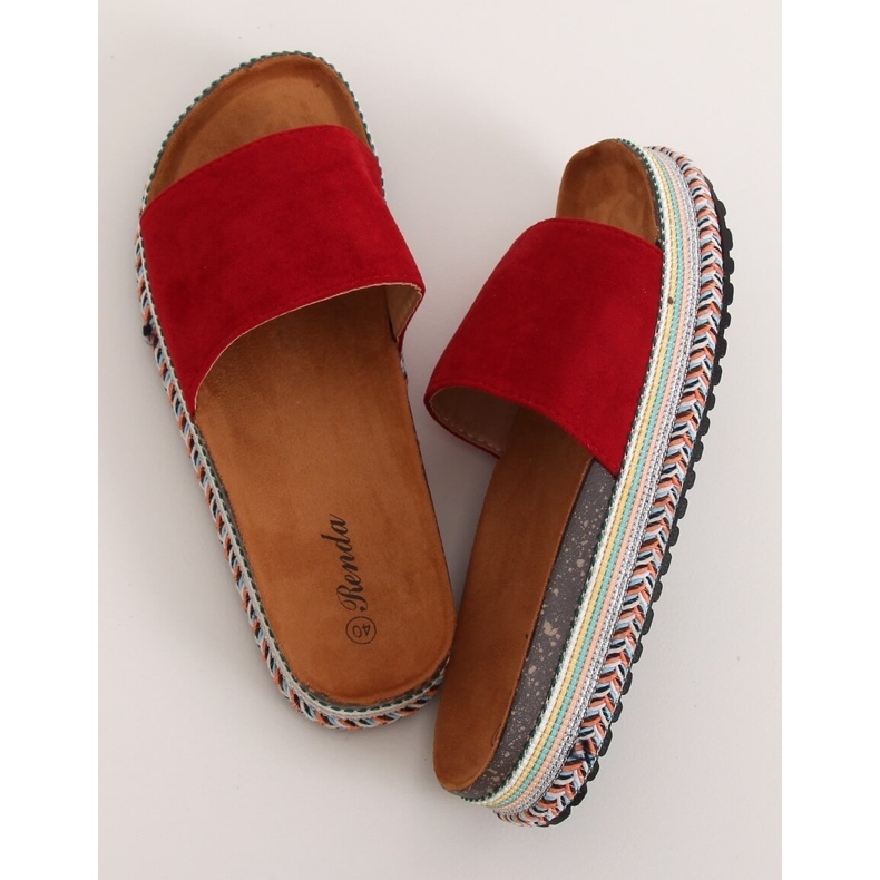 Röda damröda tofflor BQ-50 Röd 1