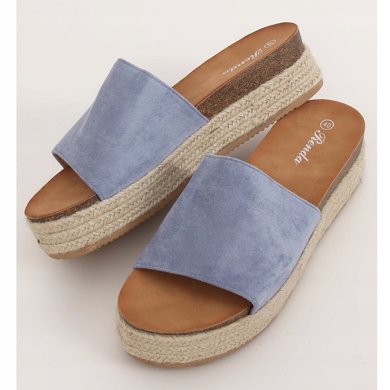 Blå espadrilles tofflor 10-215 Blå 1