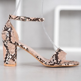 Anesia Paris Sandaler med hög klack brun mångfärgad 2