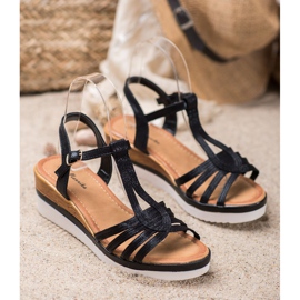 Mannika Bekväma kile sandaler svart 1