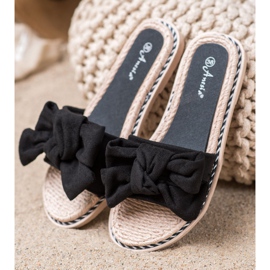 Anesia Paris Snygga mocka tofflor svart 2