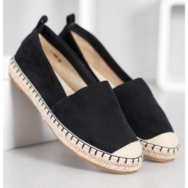 Anesia Paris Bekväma mocka espadriller svart 2