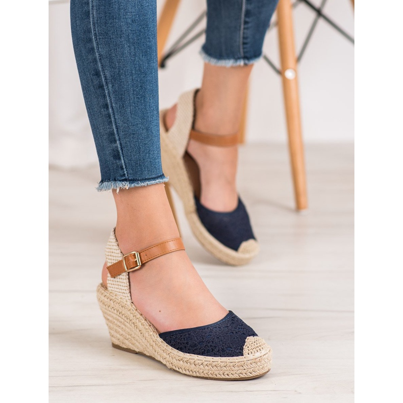 Renda Espadrilles med spänne blå 1