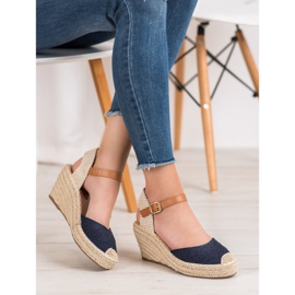 Renda Espadrilles med spänne blå 2
