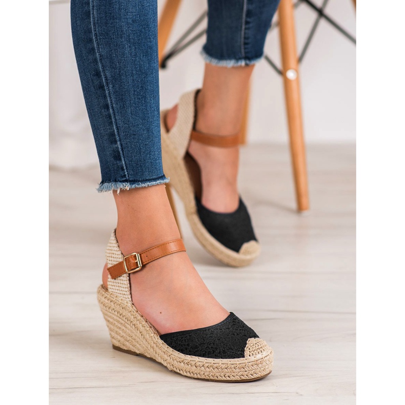 Renda Espadrilles med spänne svart 1