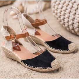 Renda Espadrilles med en upptäckt klack svart 2