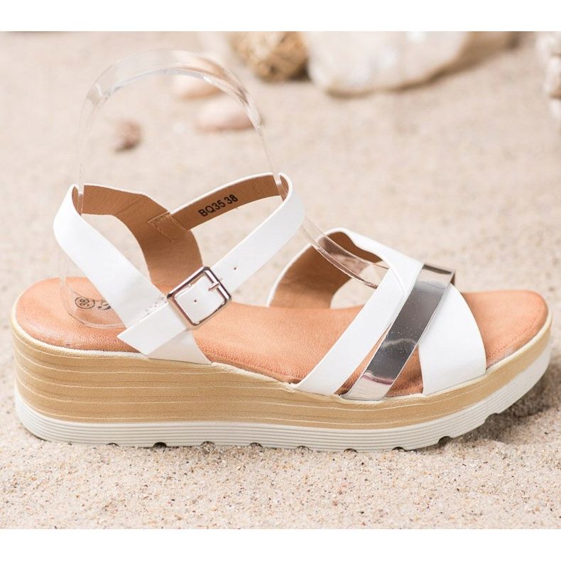 Renda Sandaler med kil vit 2