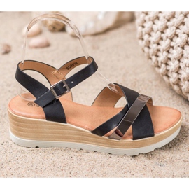 Renda Sandaler med kil svart 1