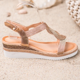 Diamantique Sandaler i kilklack gyllene 2