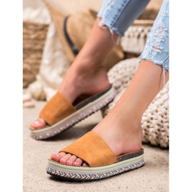 Renda Tofflor På Plattformen brun 1