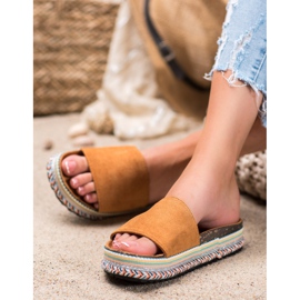 Renda Tofflor På Plattformen brun 2