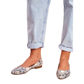 Sergio Leone BL611 ballerinor med djurmönster brun grå 2