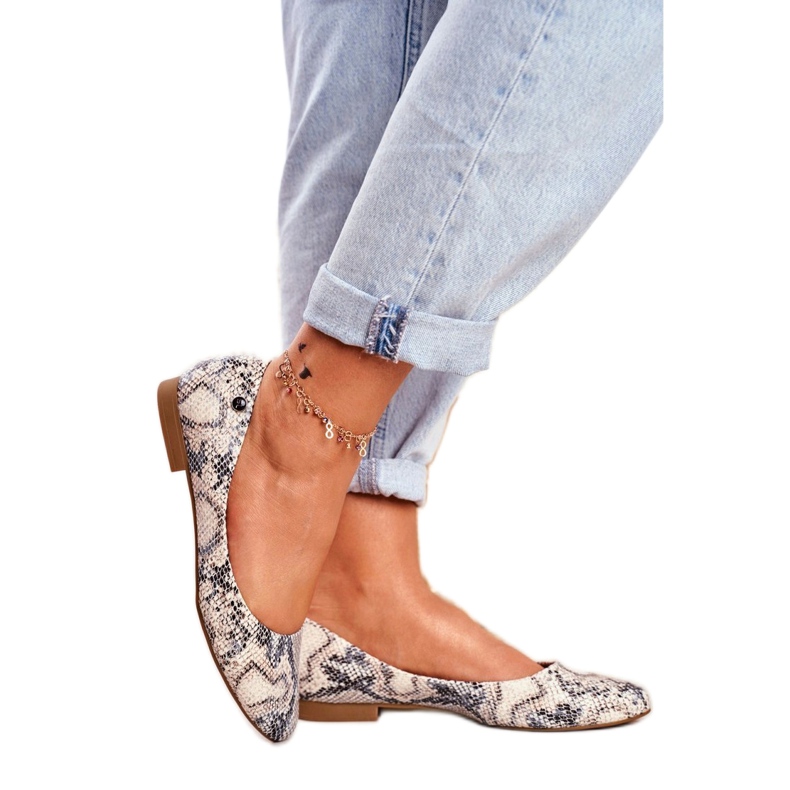 Sergio Leone BL611 ballerinor med djurmönster brun grå 1