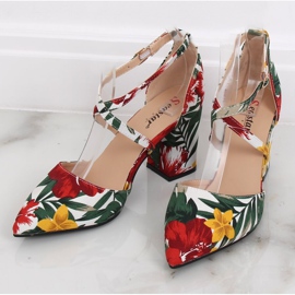 Blommiga pumps NC950 Vit mångfärgad 1