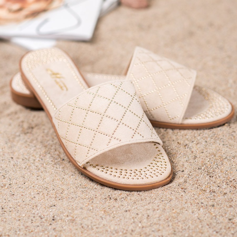 SHELOVET Eleganta mocka tofflor brun 2