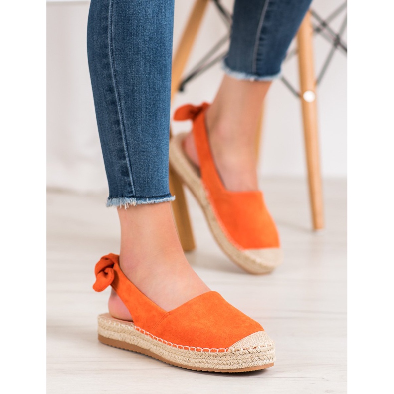 Nio Nio Espadrilles med en upptäckt klack orange 2