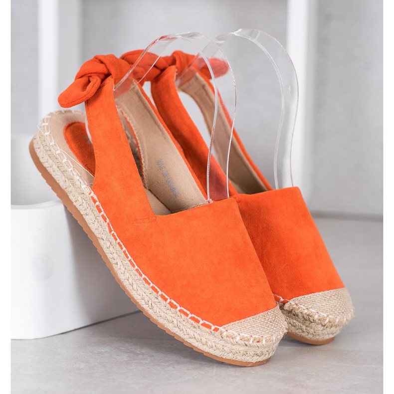 Nio Nio Espadrilles med en upptäckt klack orange 1