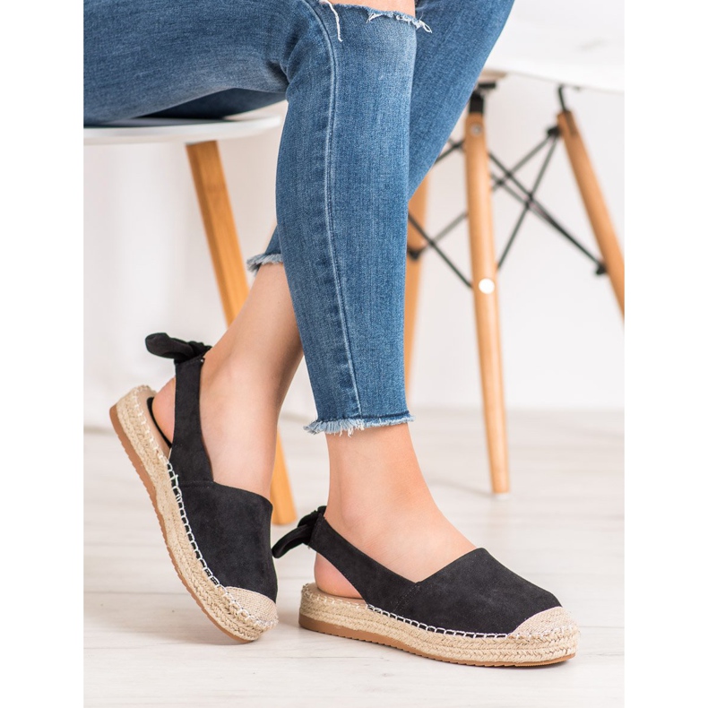 Nio Nio Espadrilles med en upptäckt klack svart 1