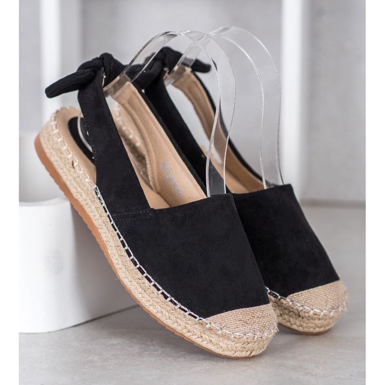 Nio Nio Espadrilles med en upptäckt klack svart 2