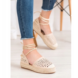 Bella Star Bundet Espadrilles på plattformen beige 2