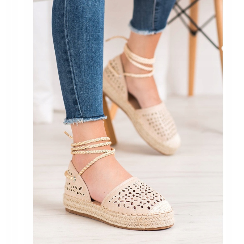 Bella Star Bundet Espadrilles på plattformen beige 2