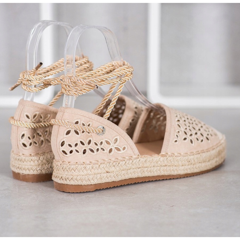 Bella Star Bundet Espadrilles på plattformen beige 1