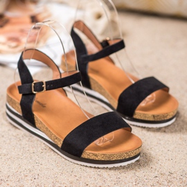 Renda Casual sandaler i mocka svart 1