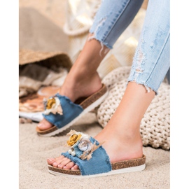 SHELOVET Moderiktiga tofflor blå 2