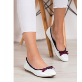 SHELOVET Ballerina Med En Rosett vit 2