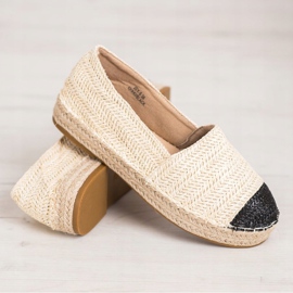 SHELOVET Fashionabla Espadriller på plattformen beige 1