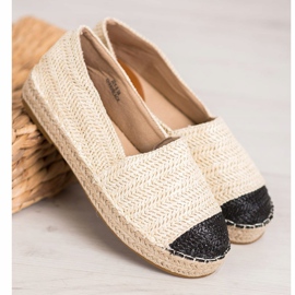 SHELOVET Fashionabla Espadriller på plattformen beige 2