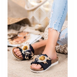 SHELOVET Moderiktiga tofflor svart mångfärgad 1