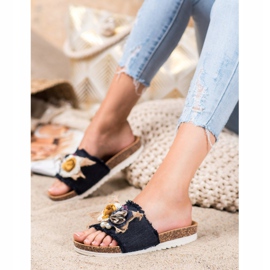 SHELOVET Moderiktiga tofflor svart mångfärgad 2