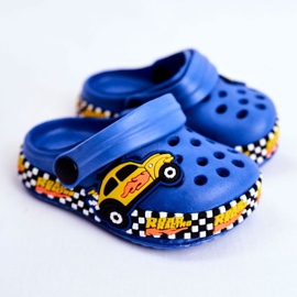Giolan Barntofflor Foam Crocs Blue Road Racing blå gul 1
