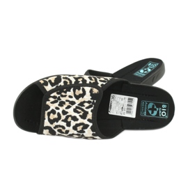 Adanex 13795 panther tofflor för kvinnor beige svart 4