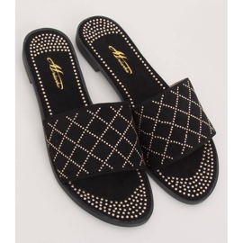 Svarta kvinnors svarta tofflor Q-85 Svart 1