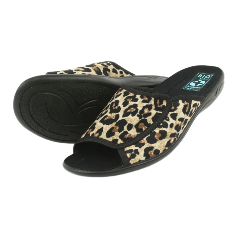 Adanex 13794 leopard tofflor för kvinnor beige brun svart 3